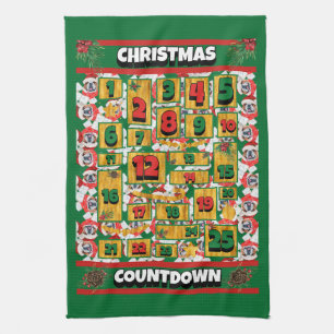 Cocker Spaniel Countdown Kerst Adventskalender Theedoek