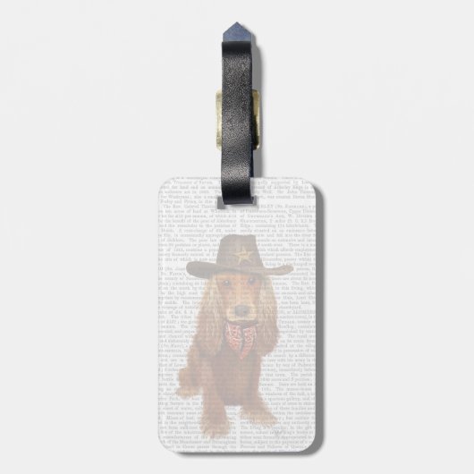 Cocker Spaniel Cowboy 2 Bagagelabel (Achterkant verticaal)