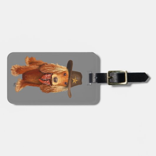 Cocker Spaniel Cowboy Bagagelabel (Voorkant horizontaal)