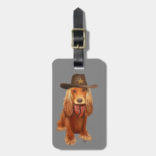 Cocker Spaniel Cowboy Bagagelabel (Voorkant verticaal)