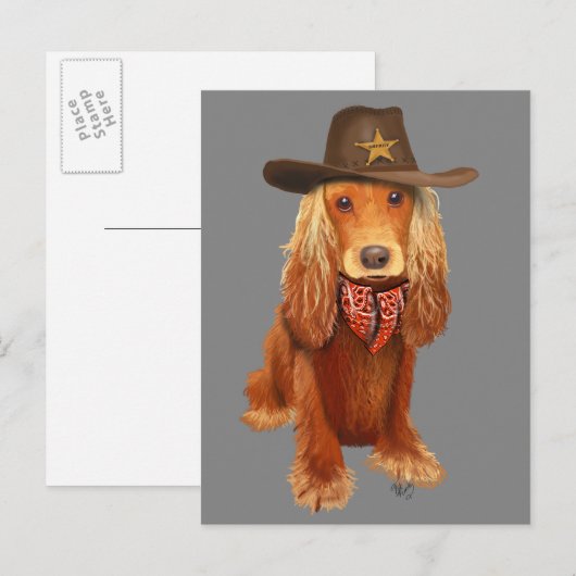 Cocker Spaniel Cowboy Briefkaart (Voorkant / Achterkant)