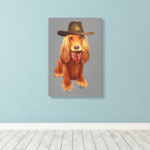 Cocker Spaniel Cowboy Canvas Afdruk (Insitu (Houten vloer))