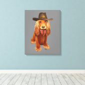 Cocker Spaniel Cowboy Canvas Afdruk (Insitu (Houten vloer))