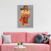 Cocker Spaniel Cowboy Canvas Afdruk (Insitu (Woonkamer))