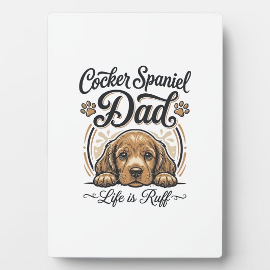 Cocker Spaniel Dad Life Is Ruff Vintage Dog Shirt_ Fotoplaat (voorkant)