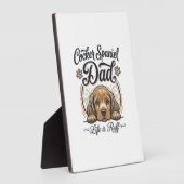 Cocker Spaniel Dad Life Is Ruff Vintage Dog Shirt_ Fotoplaat (Zijkant)
