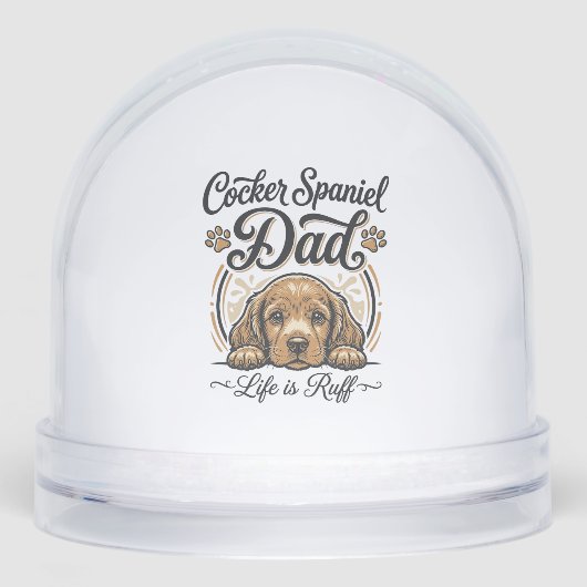 Cocker Spaniel Dad Life Is Ruff Vintage Dog Shirt_ Sneeuwbol (Voorkant)