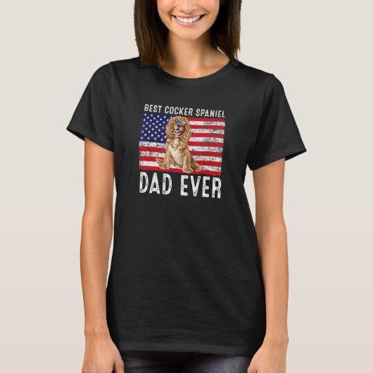 Cocker Spaniel Dad Usa American Flag Cocker Spanie T-shirt (Voorkant)