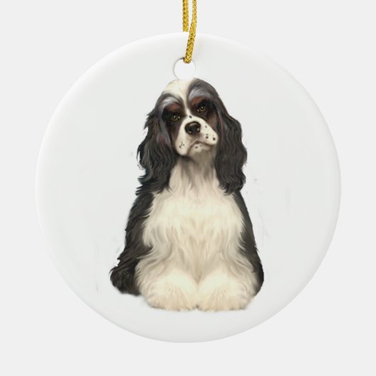 Cocker Spaniel - deels gekleurd Keramisch Ornament (Voorkant)