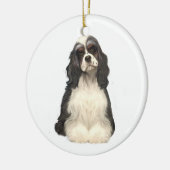 Cocker Spaniel - deels gekleurd Keramisch Ornament (Links)
