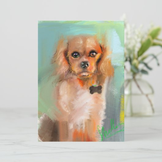 Cocker-spaniel Digital Art Kaart van Shelley (Staand voorkant)