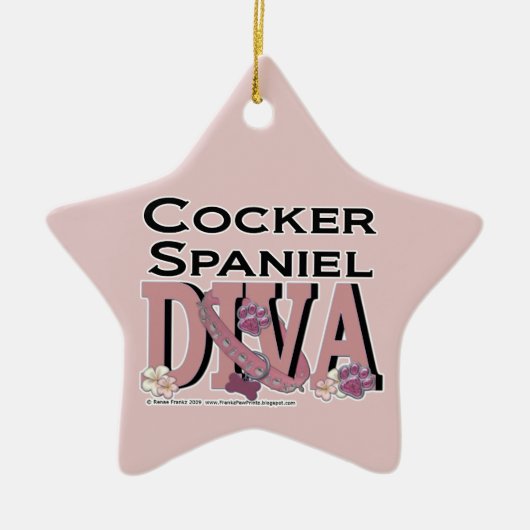 Cocker Spaniel DIVA Keramisch Ornament (Voorkant)