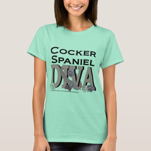 Cocker Spaniel DIVA T-shirt (Voorkant)