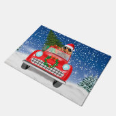 Cocker Spaniel Dog-auto rijden met sneeuwkerst Deurmat (Schuin)