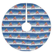 Cocker Spaniel Dog-auto rijden met sneeuwkerst Kerstboom Rok (Voorkant)