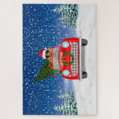 Cocker Spaniel Dog-auto rijden met sneeuwkerst Legpuzzel (Verticaal)