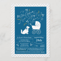 Cocker Spaniel Dog Baby shower Boy Blue