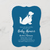 Cocker Spaniel Dog Baby shower Boy Blue Kaart (Voorkant / Achterkant)