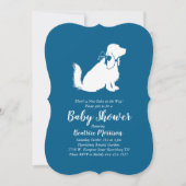 Cocker Spaniel Dog Baby shower Boy Blue Kaart (Voorkant)