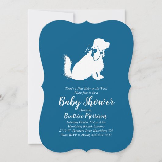 Cocker Spaniel Dog Baby shower Boy Blue Kaart (Voorkant)