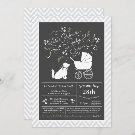 Cocker Spaniel Dog Baby shower Geslacht Neutraal Kaart (Voorkant / Achterkant)