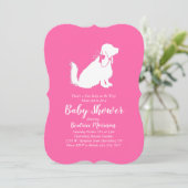 Cocker Spaniel Dog Baby shower Girl Pink Kaart (Staand voorkant)