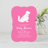 Cocker Spaniel Dog Baby shower Girl Pink Kaart (Staand voorkant)
