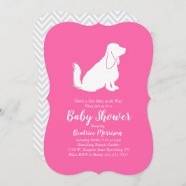 Cocker Spaniel Dog Baby shower Girl Pink Kaart