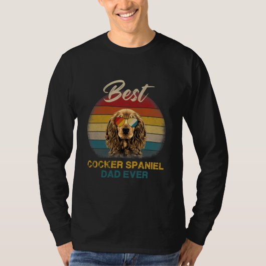 Cocker Spaniel Dog Beste vader op vaderdag Retro T-shirt (Voorkant)