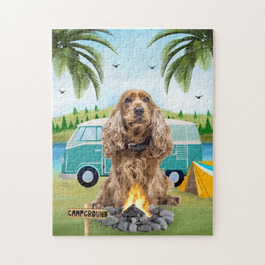 Cocker Spaniel Dog Camping Legpuzzel (Verticaal)