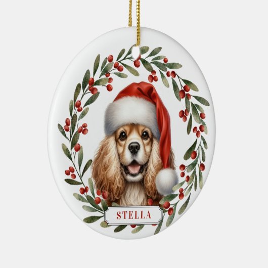 Cocker Spaniel Dog Ceramic Circle Ornament (Rechts)