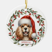 Cocker Spaniel Dog Ceramic Circle Ornament (Voorkant)