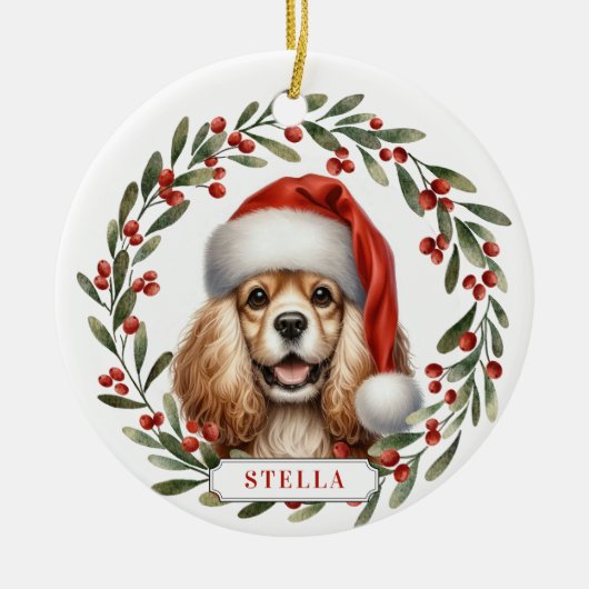 Cocker Spaniel Dog Ceramic Circle Ornament (Voorkant)