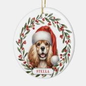 Cocker Spaniel Dog Ceramic Circle Ornament (Links)