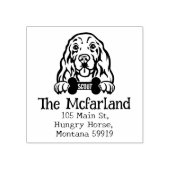Cocker Spaniel Dog, Custom Return Address Rubberstempel (Afrduk)