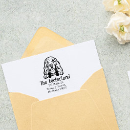 Cocker Spaniel Dog, Custom Return Address Rubberstempel
