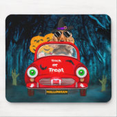 Cocker Spaniel Dog Driving Car Scary Halloween Muismat (Voorkant)