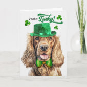 Cocker Spaniel Dog Feelin' Lucky St Patrick's Day Feestdagen Kaart (Voorkant)