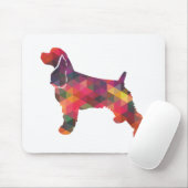 Cocker Spaniel Dog Geometric Pattern Silhouette Muismat (Met muis)