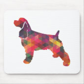 Cocker Spaniel Dog Geometric Pattern Silhouette Muismat (Voorkant)