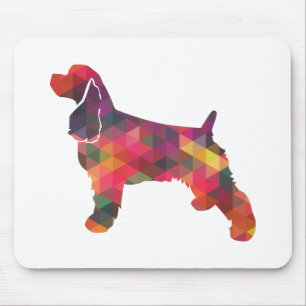 Cocker Spaniel Dog Geometric Pattern Silhouette Muismat