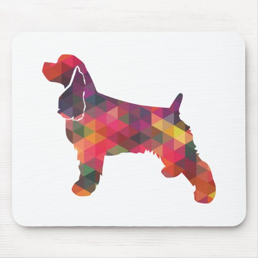 Cocker Spaniel Dog Geometric Pattern Silhouette Muismat (Voorkant)