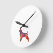 Cocker Spaniel Dog Geometric Pattern Silhouette Ronde Klok (Hoek)