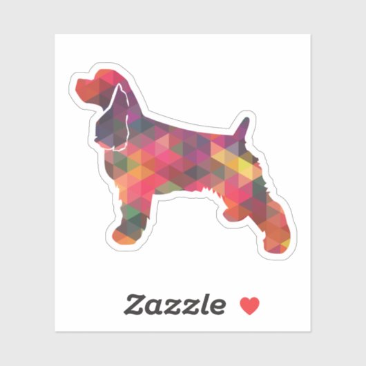 Cocker Spaniel Dog Geometric Pattern Silhouette Sticker (Vel)