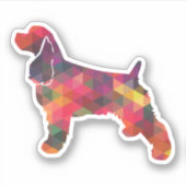 Cocker Spaniel Dog Geometric Pattern Silhouette Sticker (Voorkant)