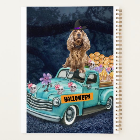 Cocker Spaniel Dog Halloween Truck Planner (Achterkant)