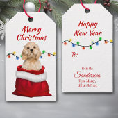 Cocker Spaniel Dog in Santa Bag Cadeaulabel