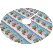 Cocker Spaniel Dog in sneeuw met kerstcadeaus Kerstboom Rok (Gekanteld)