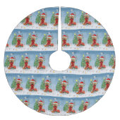 Cocker Spaniel Dog in sneeuw met kerstcadeaus Kerstboom Rok (Voorkant)