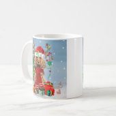 Cocker Spaniel Dog in sneeuw met kerstcadeaus Koffiemok (Voorkant links)